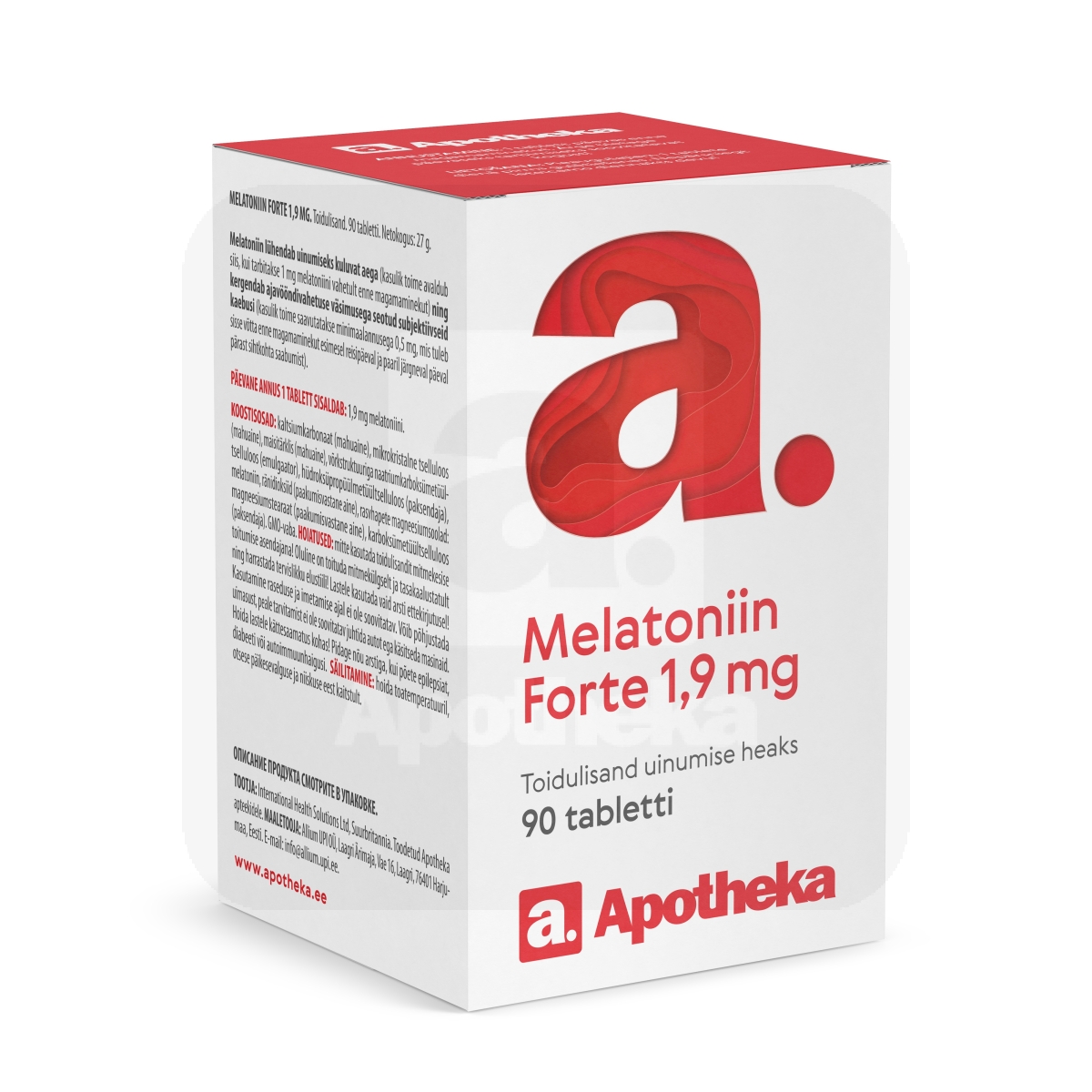 A. MELATONIIN FORTE TABLETID 1,9MG TBL N90