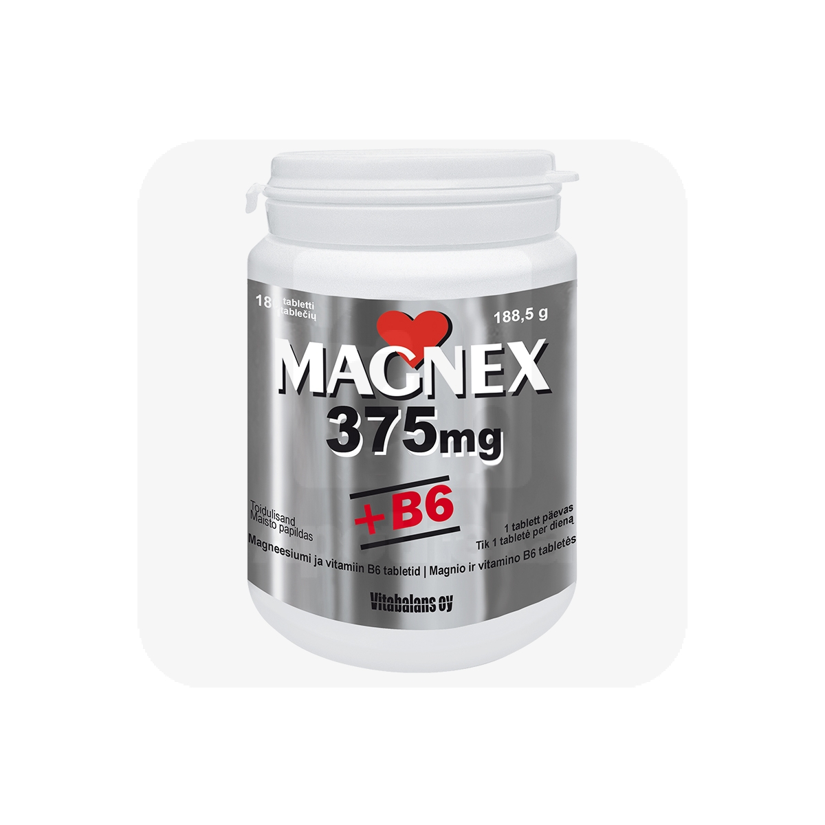 MAGNEX + VITAMIIN B6 TBL 375/2,2MG N180 - Изображение товара