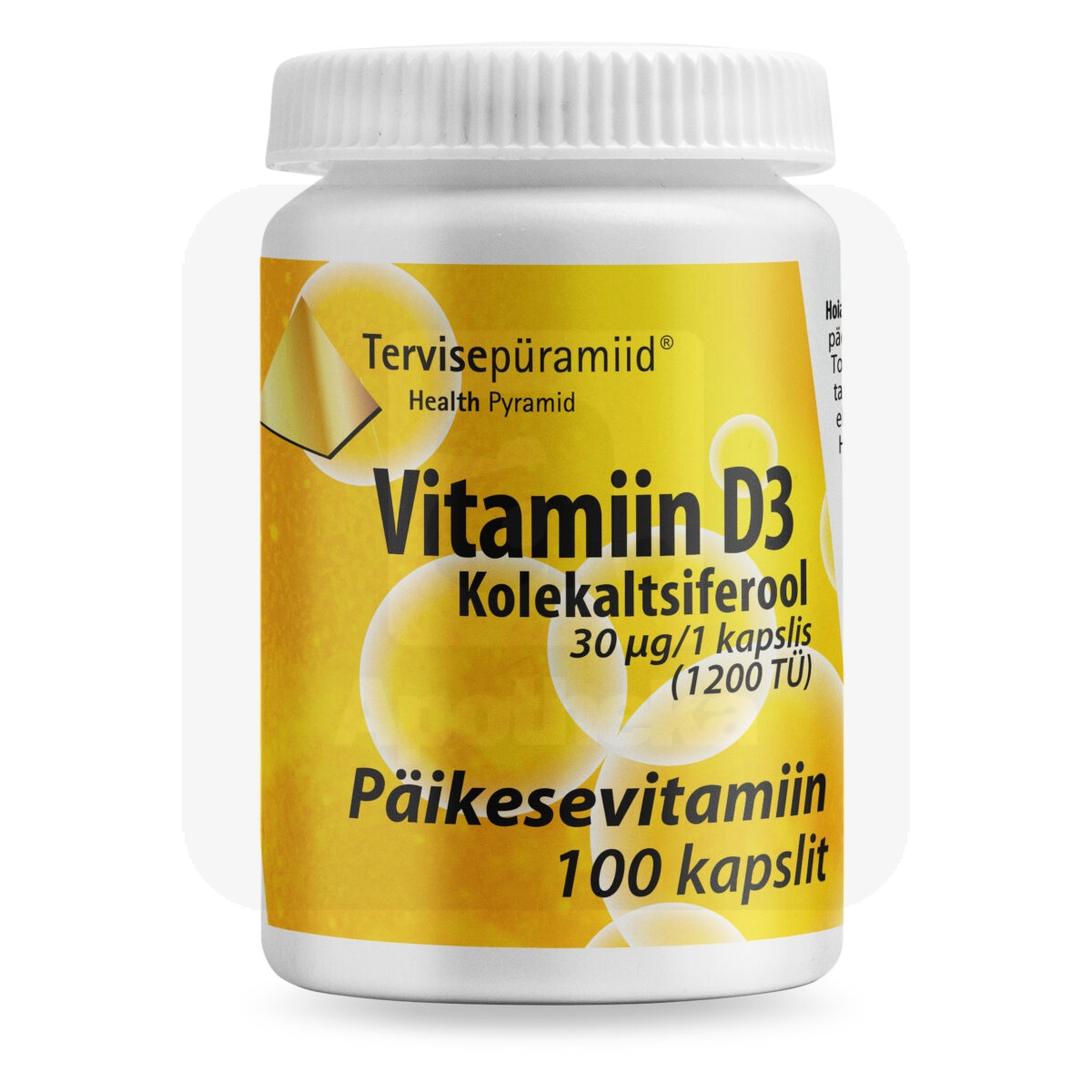 TERVISEPÜRAMIID VITAMIIN D3 KAPSLID 30MCG N100 - Изображение товара