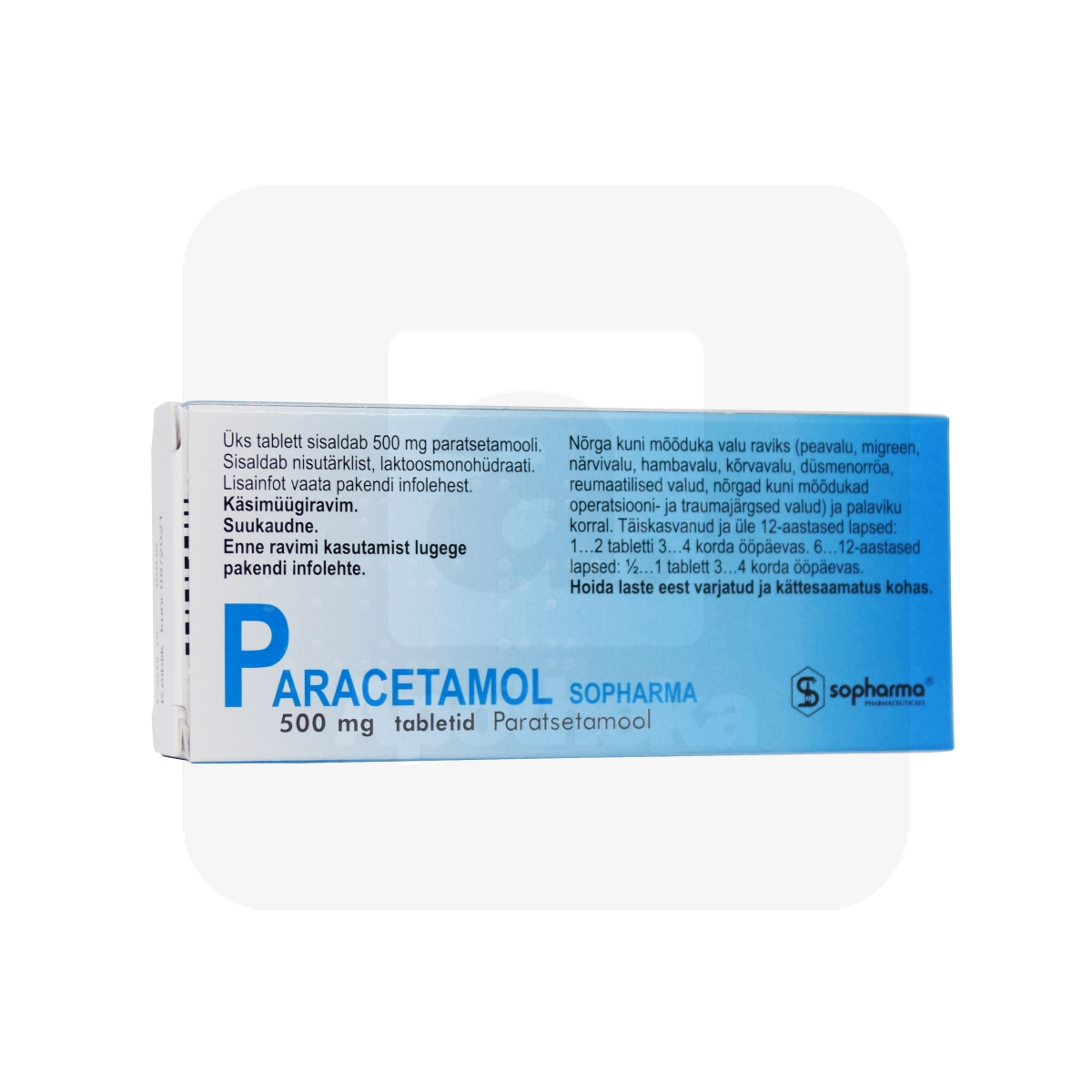 PARACETAMOL SOPHARMA TBL 500MG N20 - Изображение товара