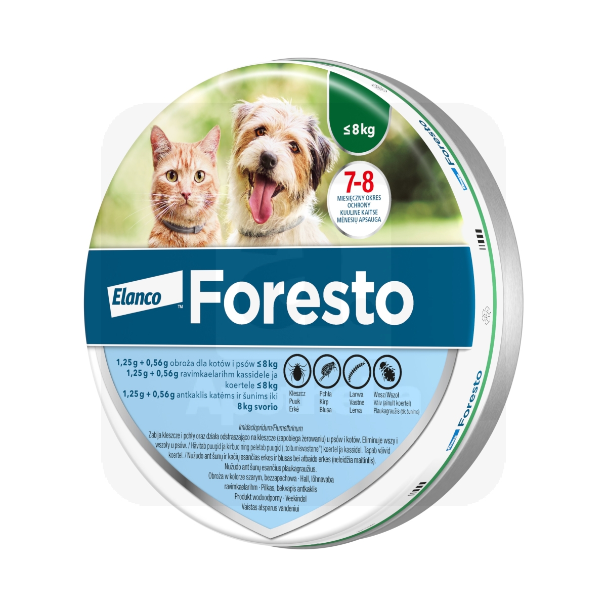 FORESTO RAVIMKAELARIHM 1,25G+0,56G/12,5G (38CM) N1 (KASS/KOER ≤8KG) - Изображение товара