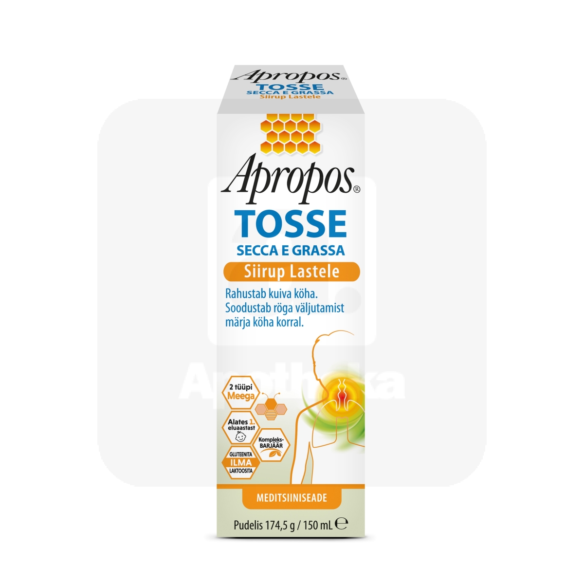 APROPOS TOSSE KÖHASIIRUP LASTELE 150ML - Изображение товара