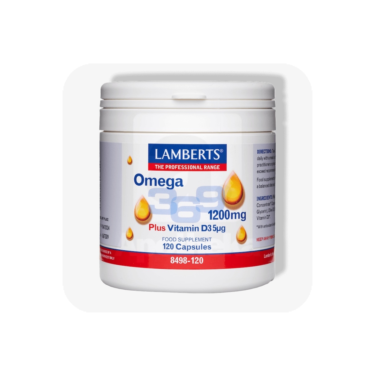 LAMBERTS OMEGA 3-6-9+VIT D3 CAPS 1200MG N120 - Изображение товара 1