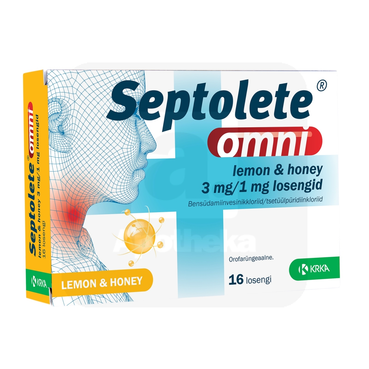 SEPTOLETE OMNI LOSENG LEMON&HONEY 3MG+1MG N16 - Изображение товара