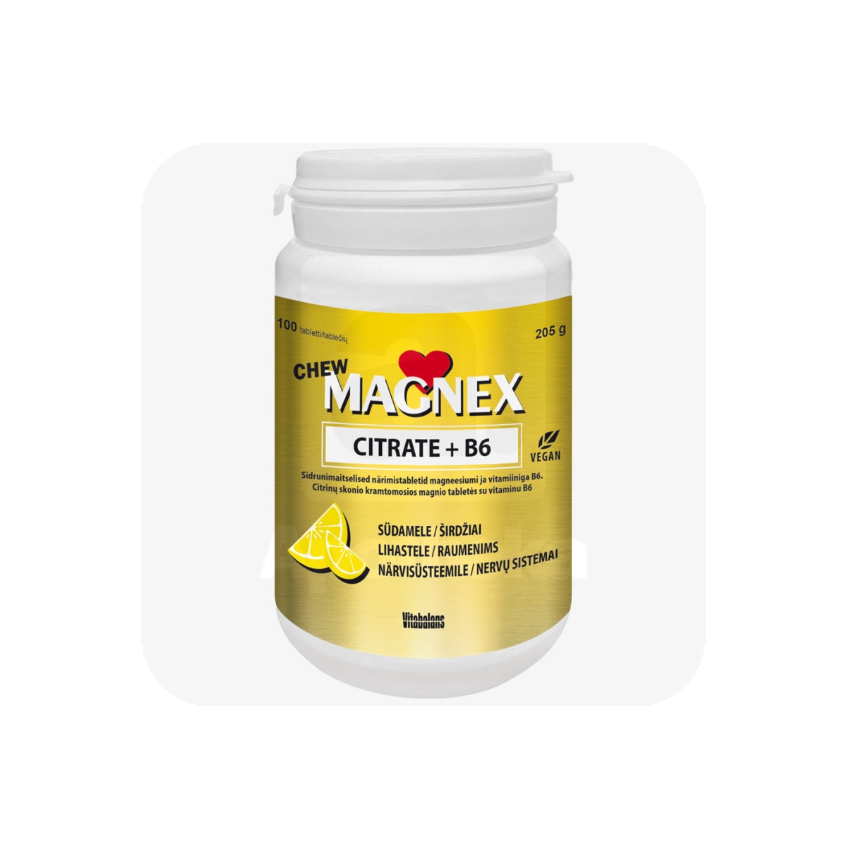 MAGNEX CITRATE+VITAMIIN B6 NÄRIMISTBL 375MG N100 - Изображение товара