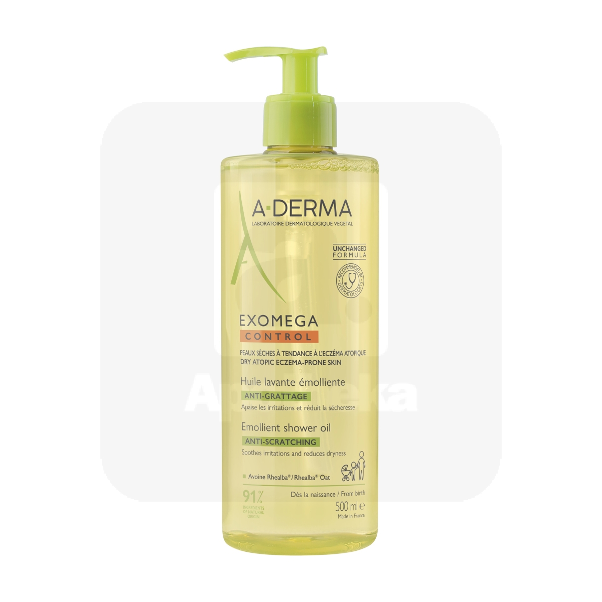 A-DERMA EXOMEGA CONTROL DUSHIÕLI ATOOPILISELE NAHALE 500ML UUS - Изображение товара