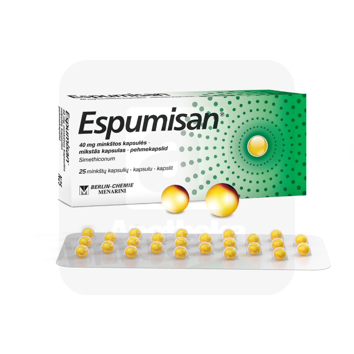 ESPUMISAN PEHMEKAPSEL 40MG N25 - Изображение товара 1