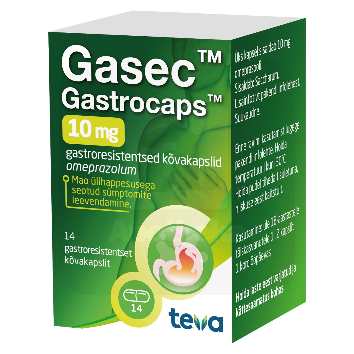 GASEC GASTROCAPS GASTRORESIST KAPSEL 10MG N14 - Изображение товара