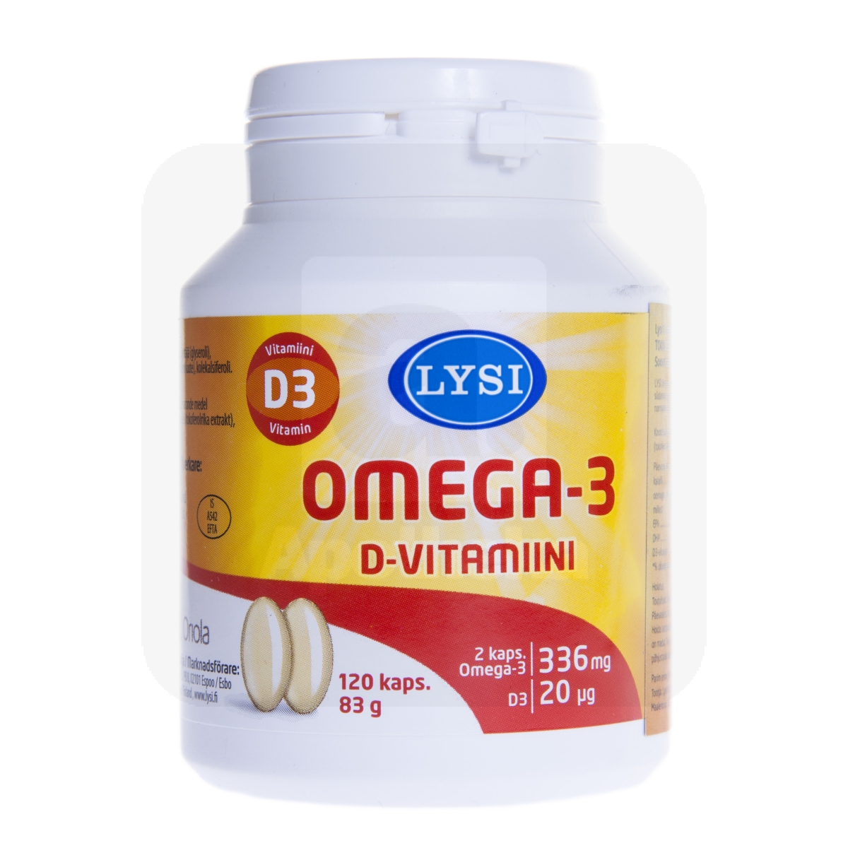 LYSI OMEGA-3+VITAMIIN D3 KAPSLID N120 - Изображение товара