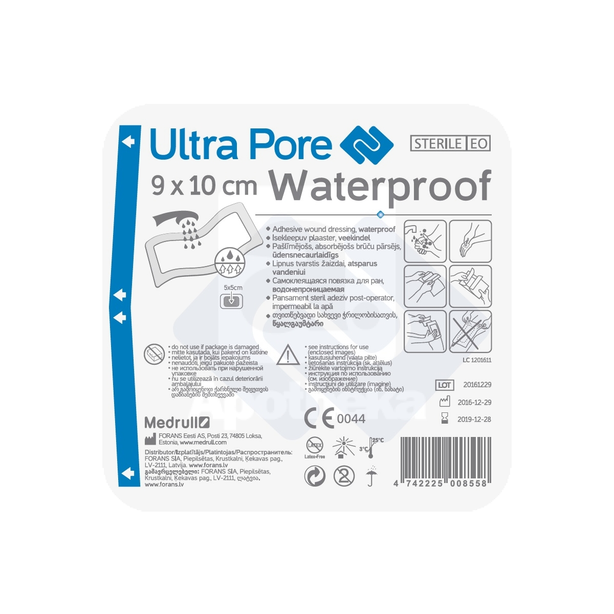 ISEKLEEPUV PLAASTER VEEKINDEL ULTRA PORE 9X10CM (MEDRULL) - Изображение товара