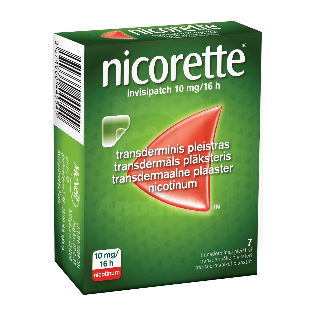 NICORETTE INVISIPATCH TDP 10MG/16H N7 - Изображение товара