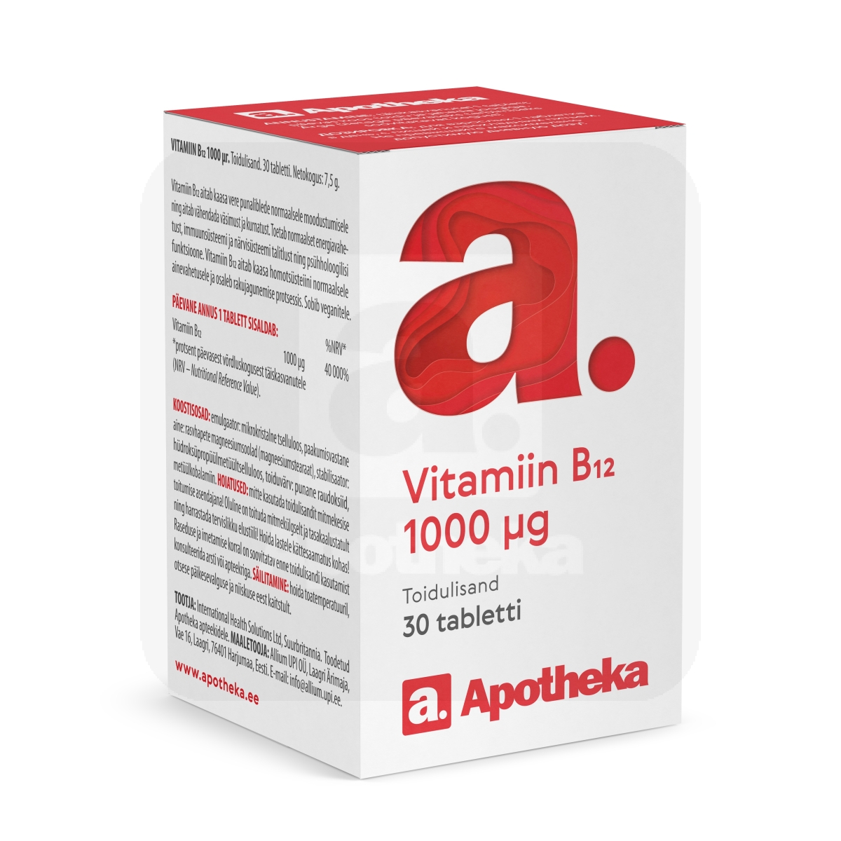 A. VITAMIIN B12 TBL 1000 MCG N30