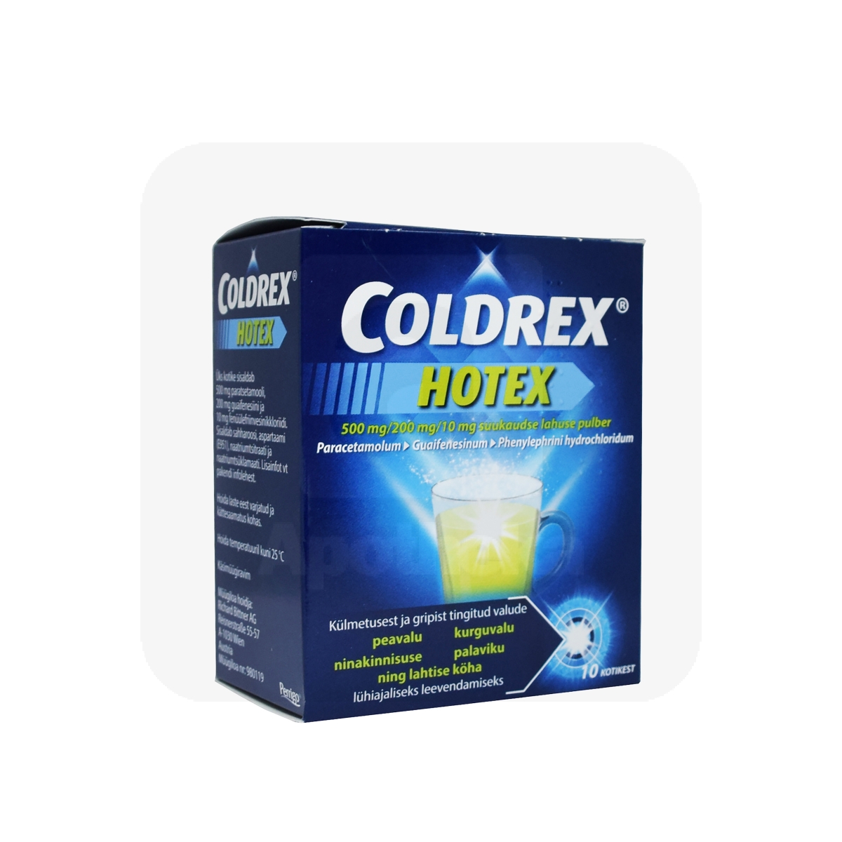 COLDREX HOTEX 500+200+10MG N10 SUUKAUDSE LAH PLV - Изображение товара