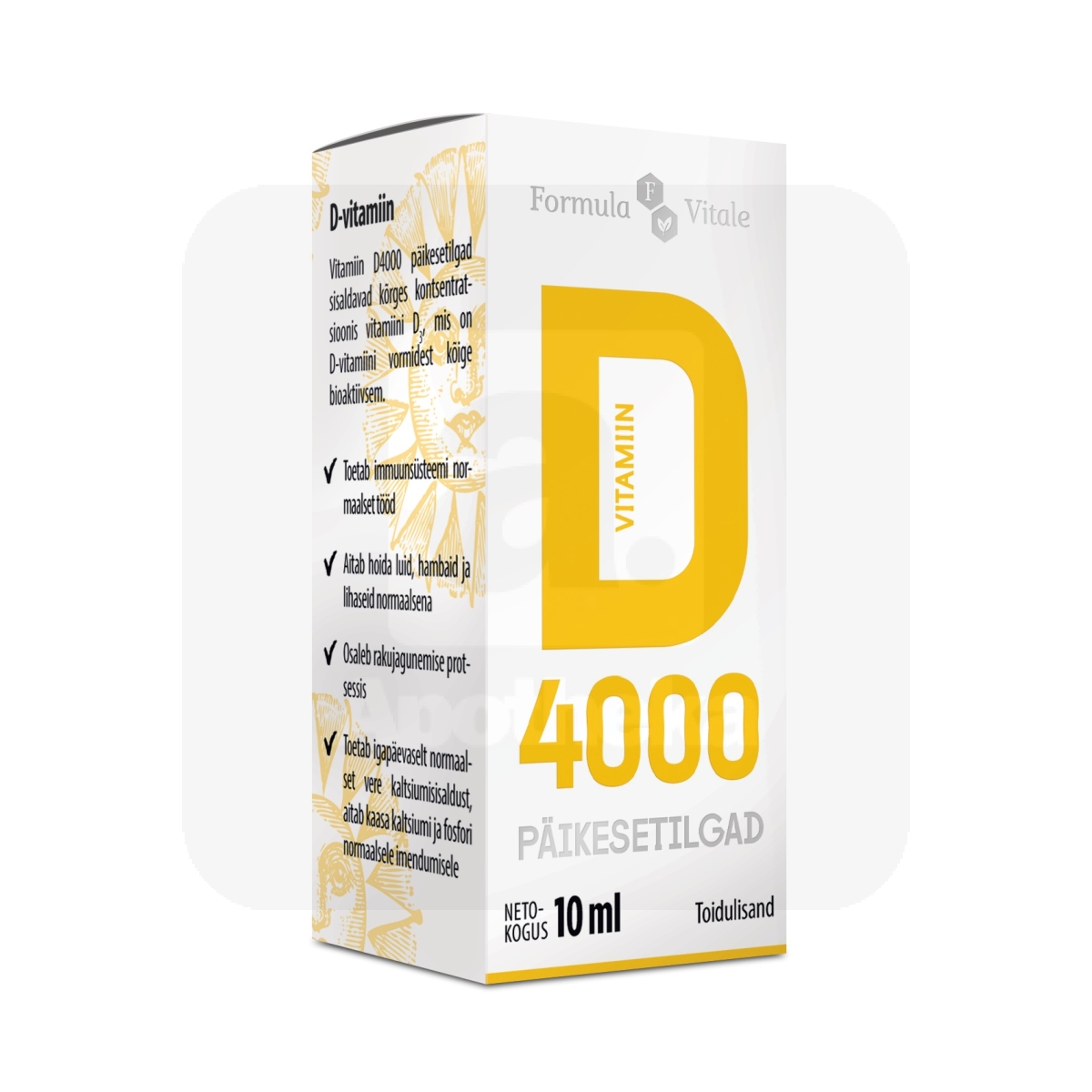 FORMULA VITALE D-VIT PÄIKESETILGAD 4000IU 10ML