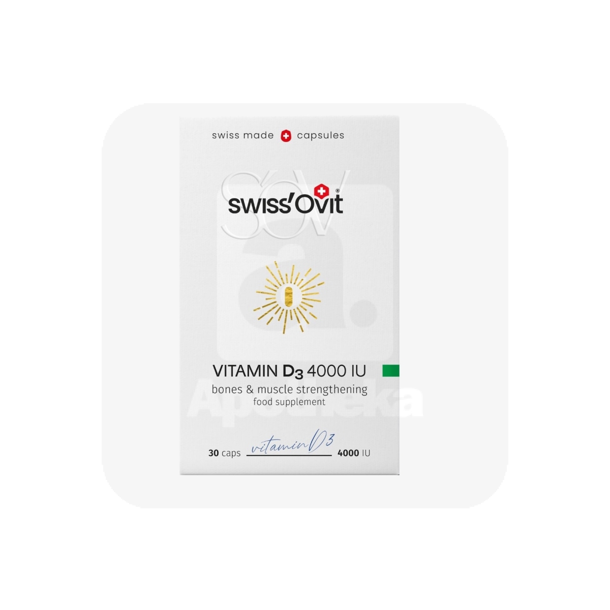 SWISSOVIT VITAMIIN D3 KAPSLID 4000IU N30 - Изображение товара