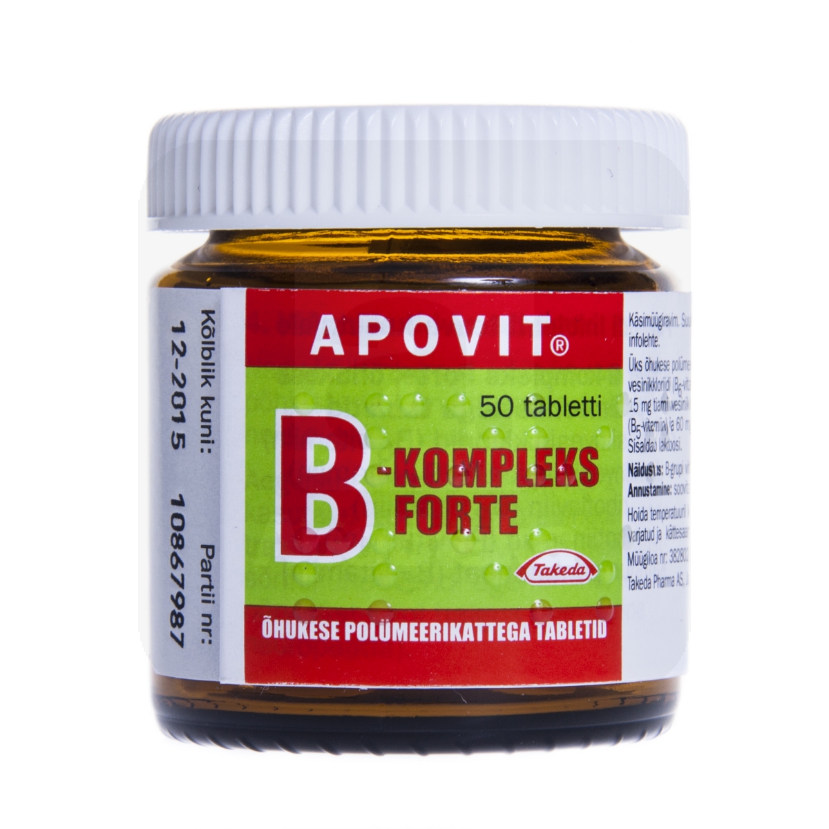 APOVIT B-KOMPLEKS FORTE 15+60+15+30+15MG TBL N50 - Изображение товара