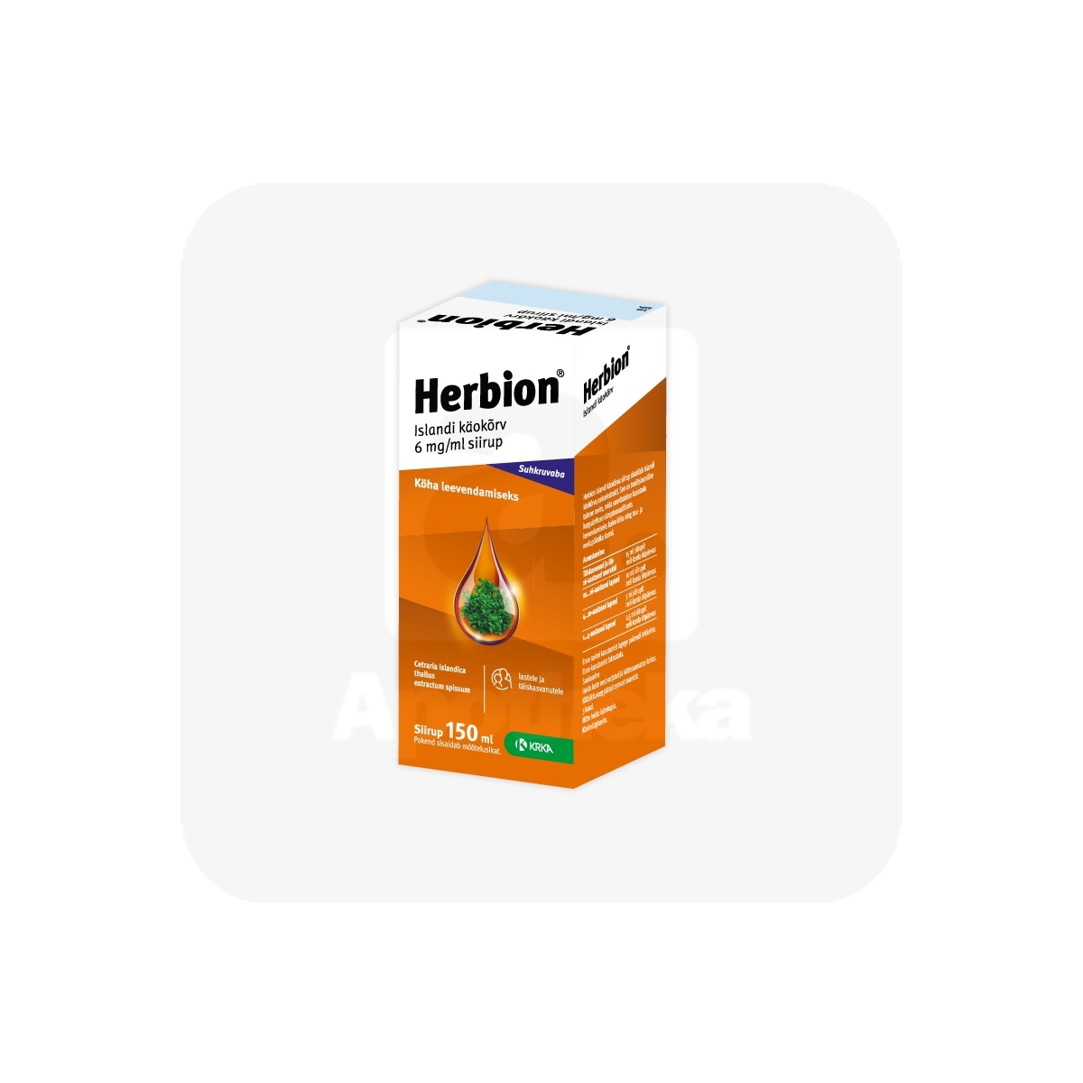 HERBION ISLANDI KÄOKÕRV SIIRUP 6MG/1ML 150ML N1 - Изображение товара