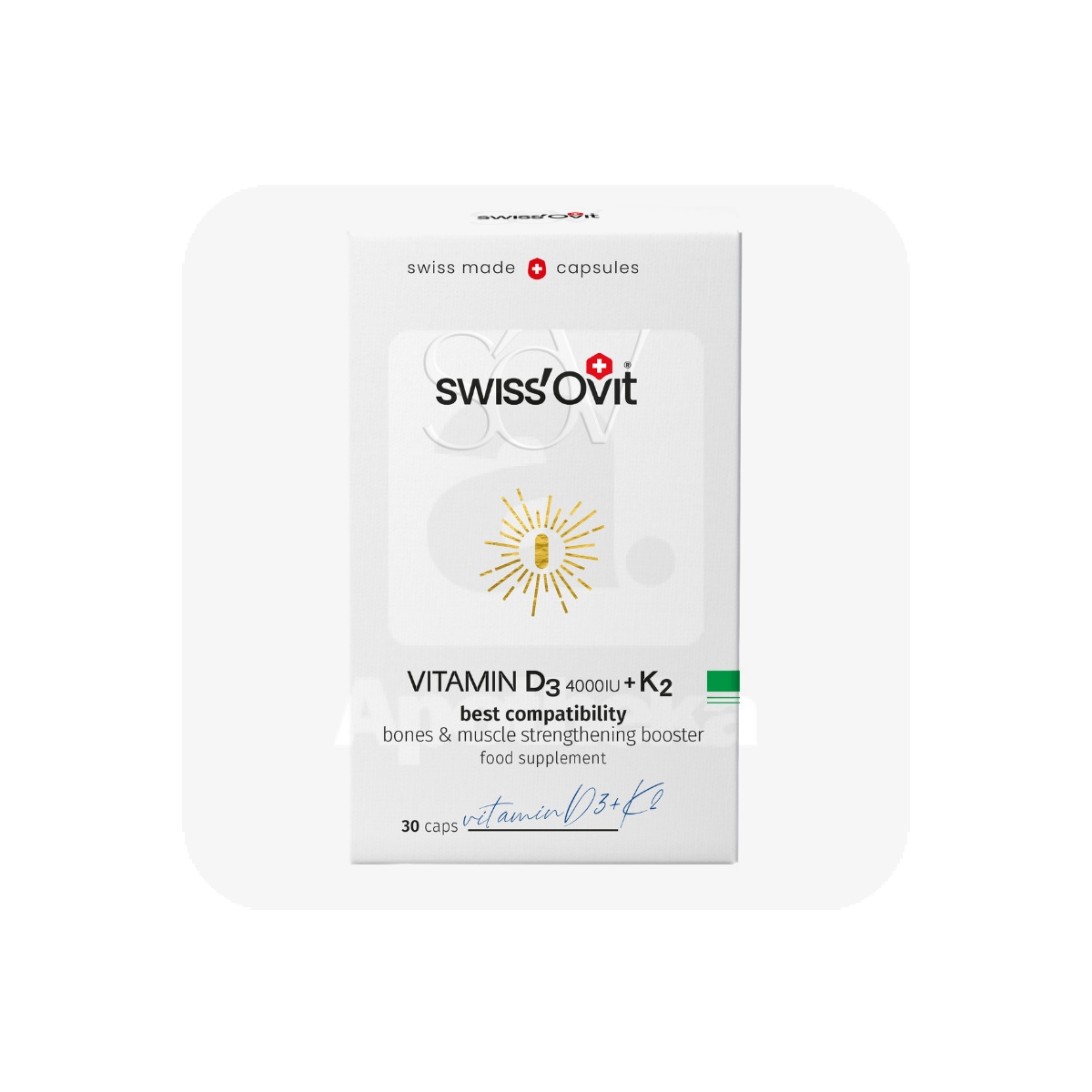 SWISSOVIT VITAMIIN D3 KAPSLID 4000IU+K2 N30 - Изображение товара