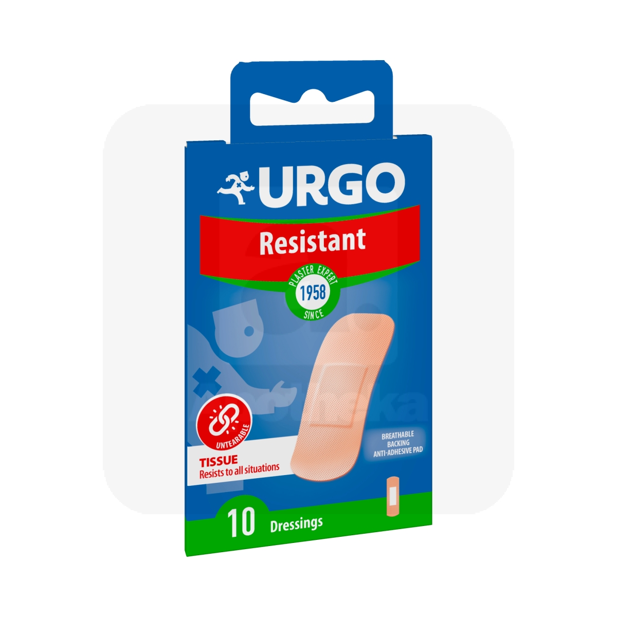 URGO PLAASTER RESISTANT 1,9X7,2CM N10 UUS - Изображение товара