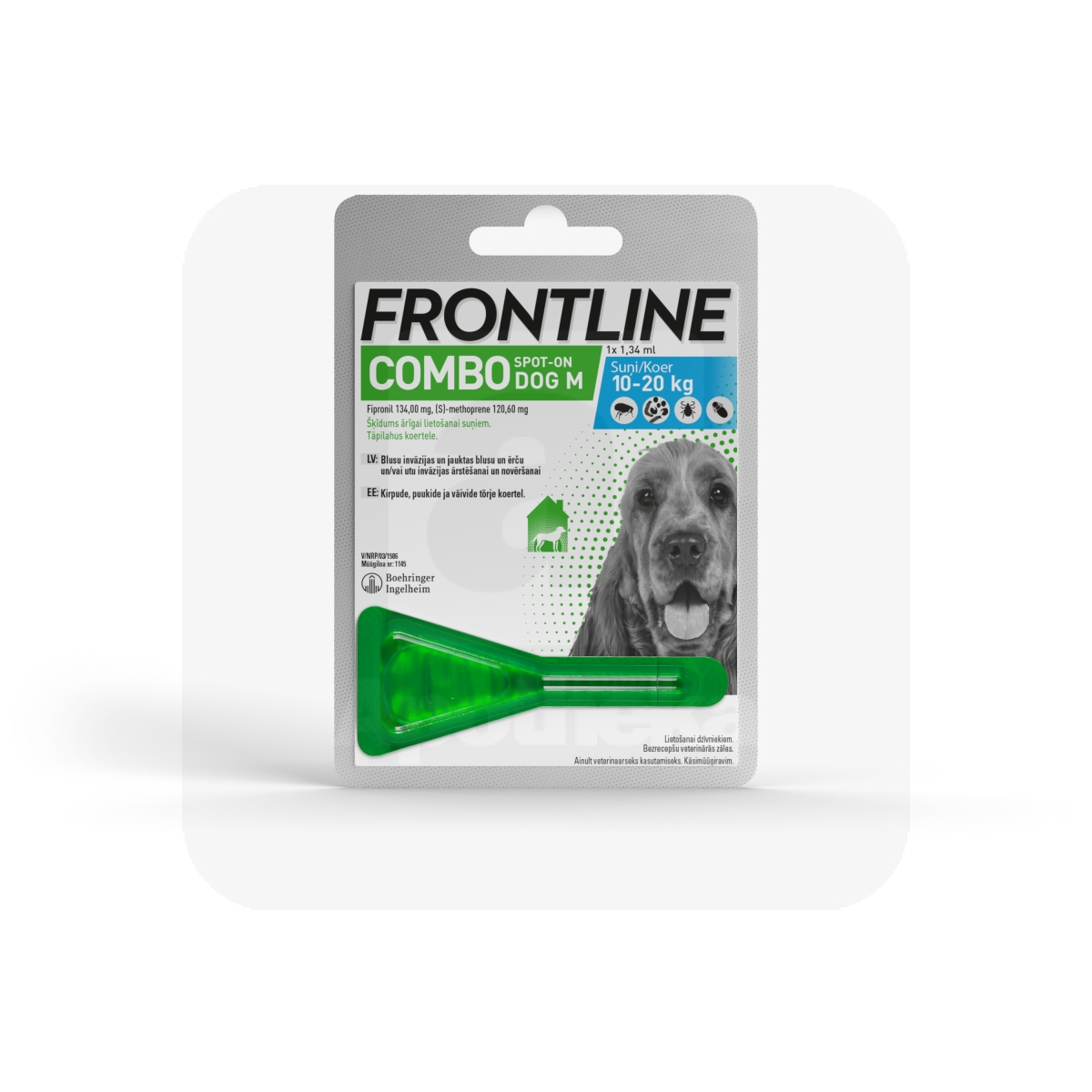 FRONTLINE COMBO DOGS TÄPILAHUS 134MG+120,6MG/1,34ML N1 (10-20KG) - Изображение товара