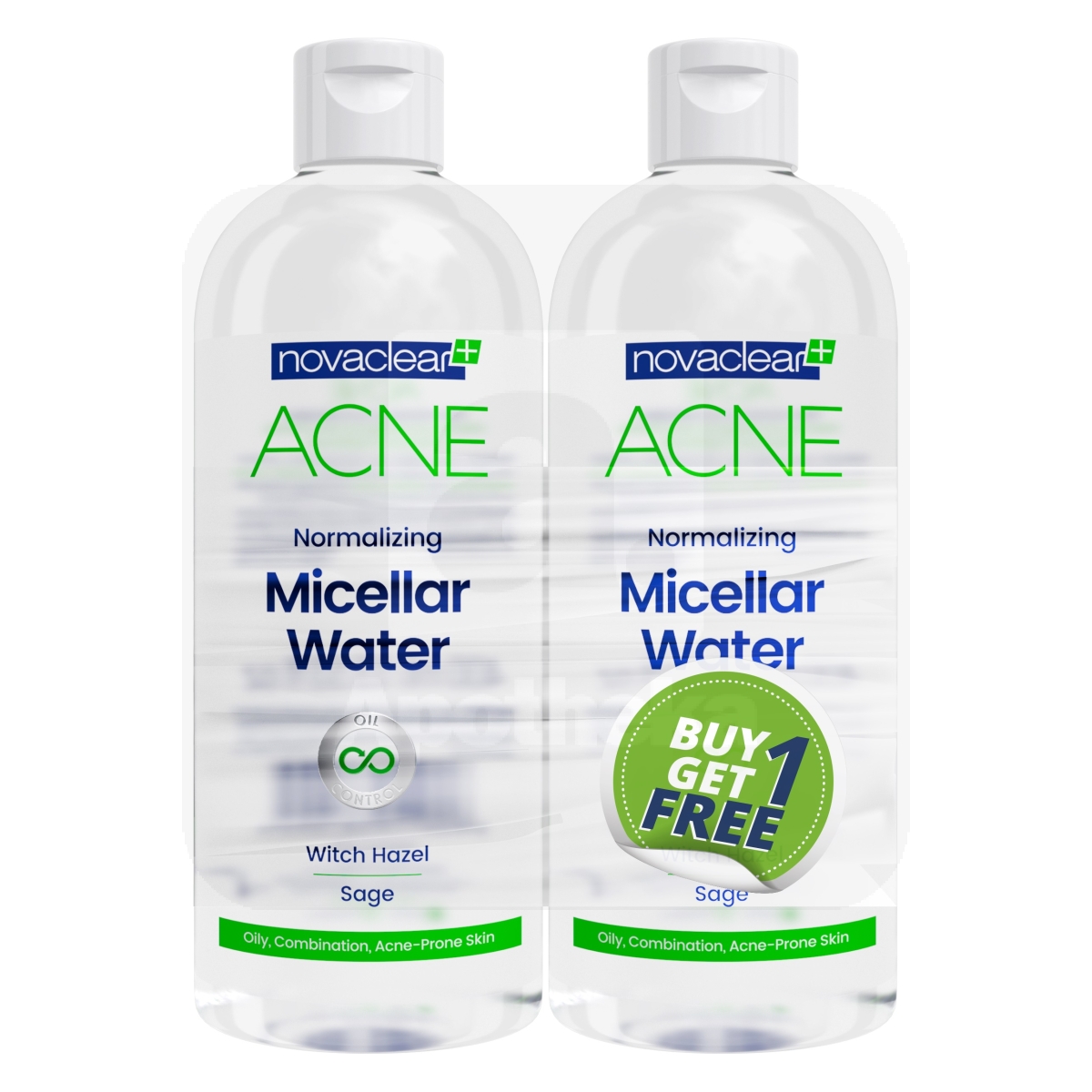 NOVACLEAR GREEN ACNE MITSELLAARVESI DUO PAKK 2*400ML - Изображение товара