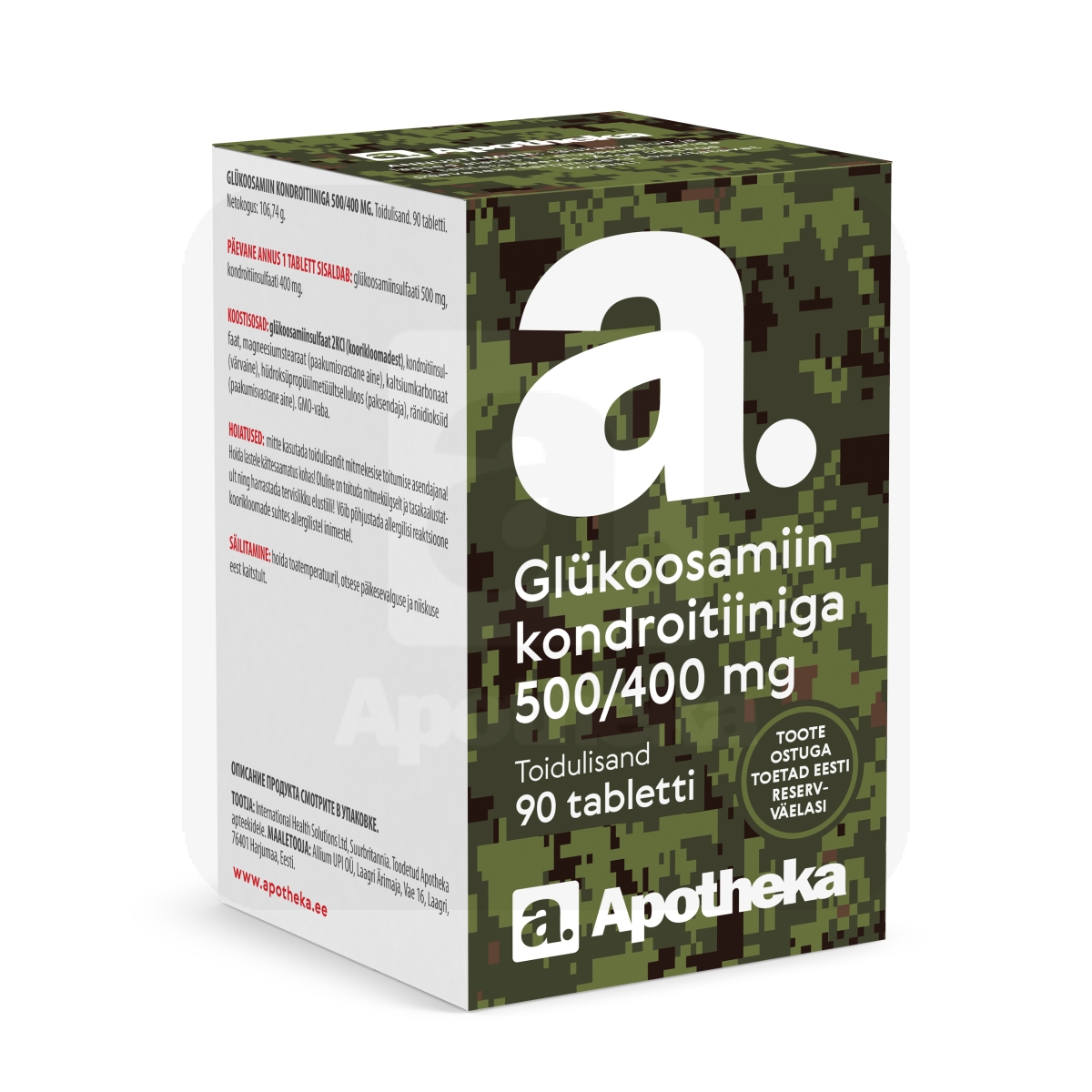 A. GLÜKOOSAMIIN KONDROITIINIGA 500/400MG TBL N90