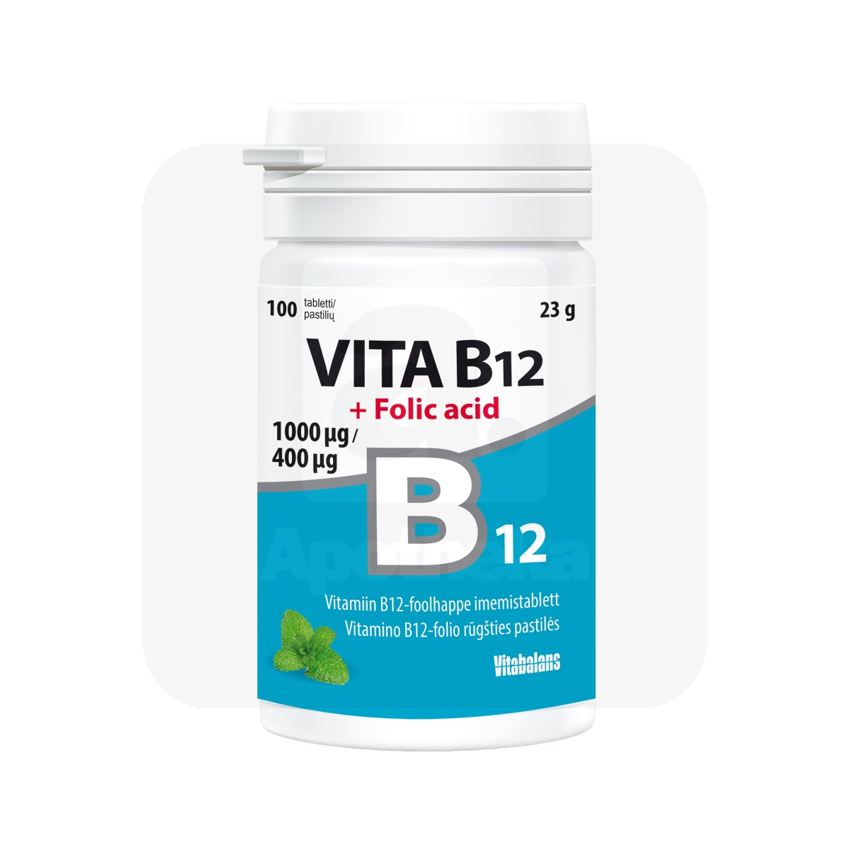 VITA B12 + FOOLHAPE TBL 1MG/400MCG N100 - Изображение товара