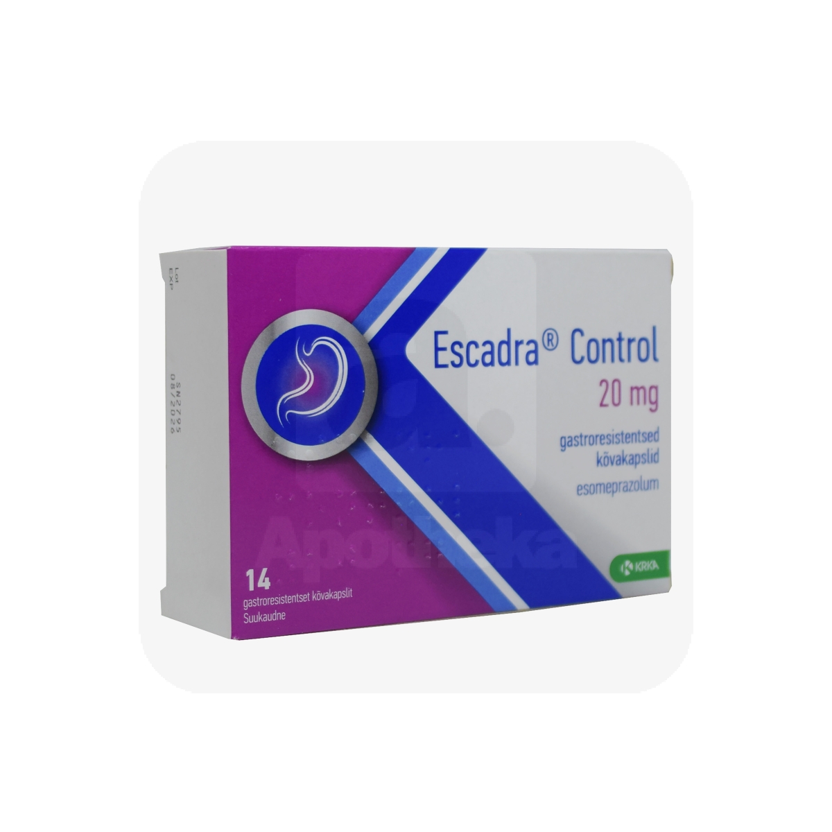 ESCADRA CONTROL GASTRORESISTENTNE KÕVAKAPSEL 20MG N14 - Изображение товара