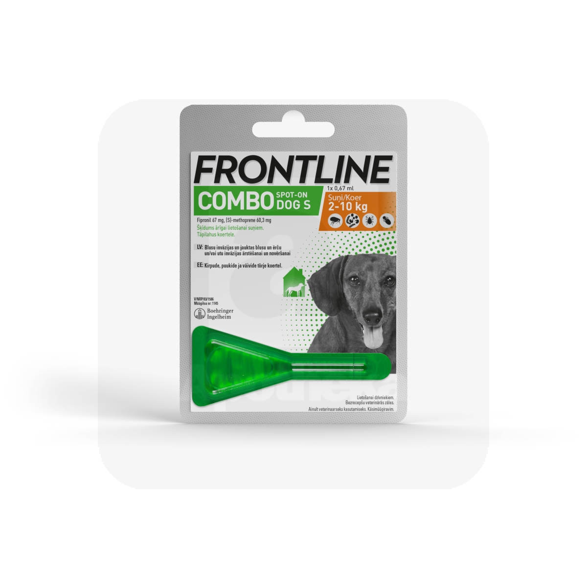 FRONTLINE COMBO DOGS TÄPILAHUS 67MG+60,3MG/0,67ML N1 (2-10KG) - Изображение товара