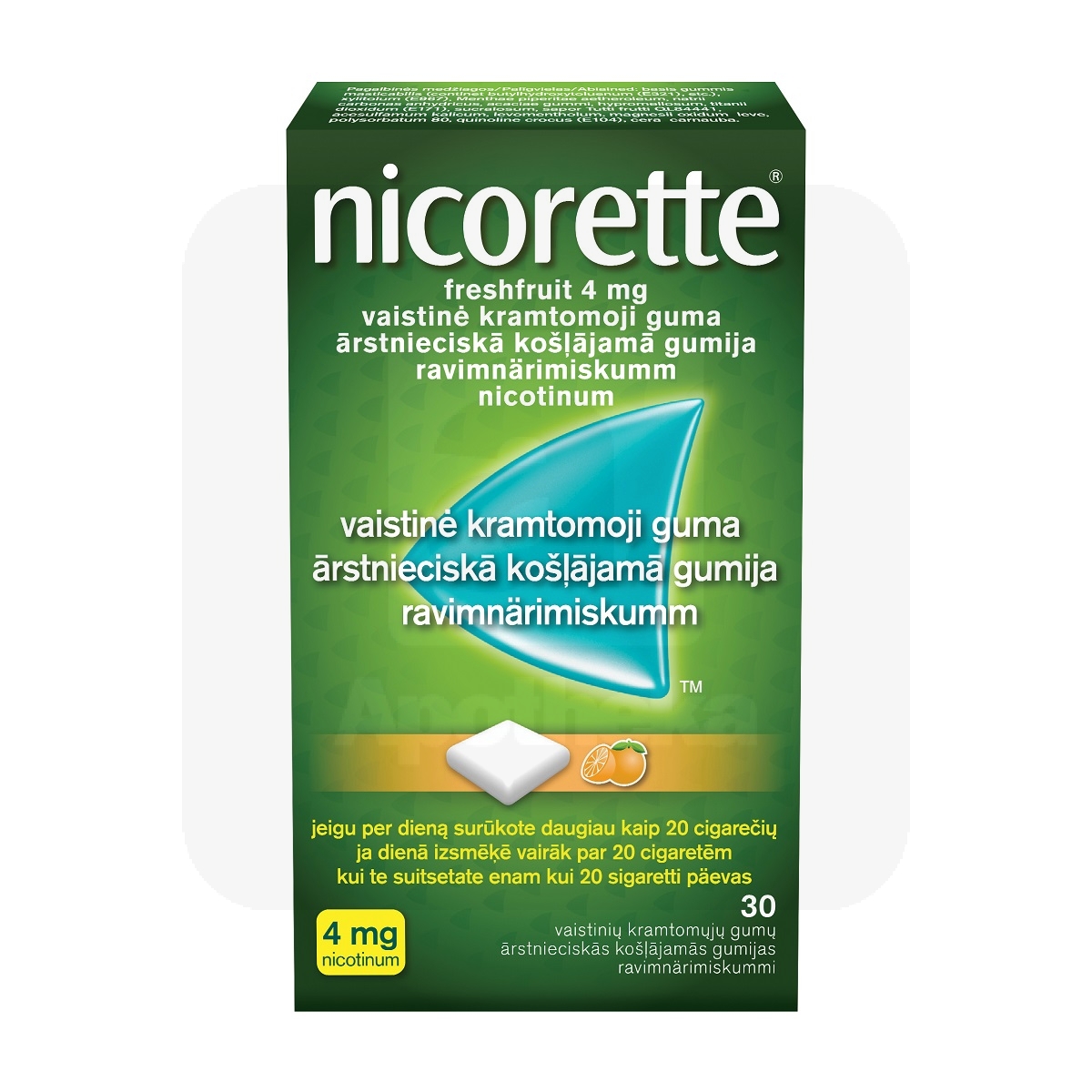 NICORETTE FRESHFRUIT NÄRIMISKUMM 4MG N30