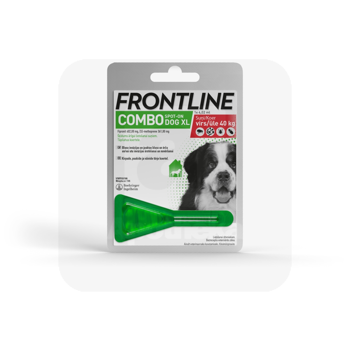 FRONTLINE COMBO DOGS TAPILAHUS 402MG 361 8MG 4 02ML N1 40KG