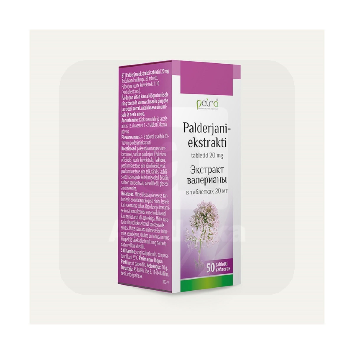 PALDERJANIEKSTRAKTI TABLETID 20MG N50