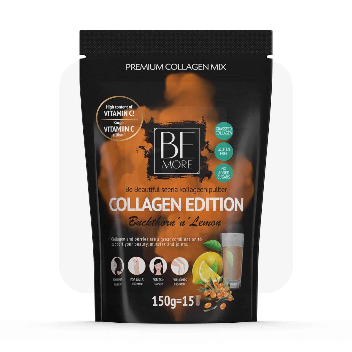 BE MORE COLLAGEN BUCKTHORN LEMON PULBER 150G