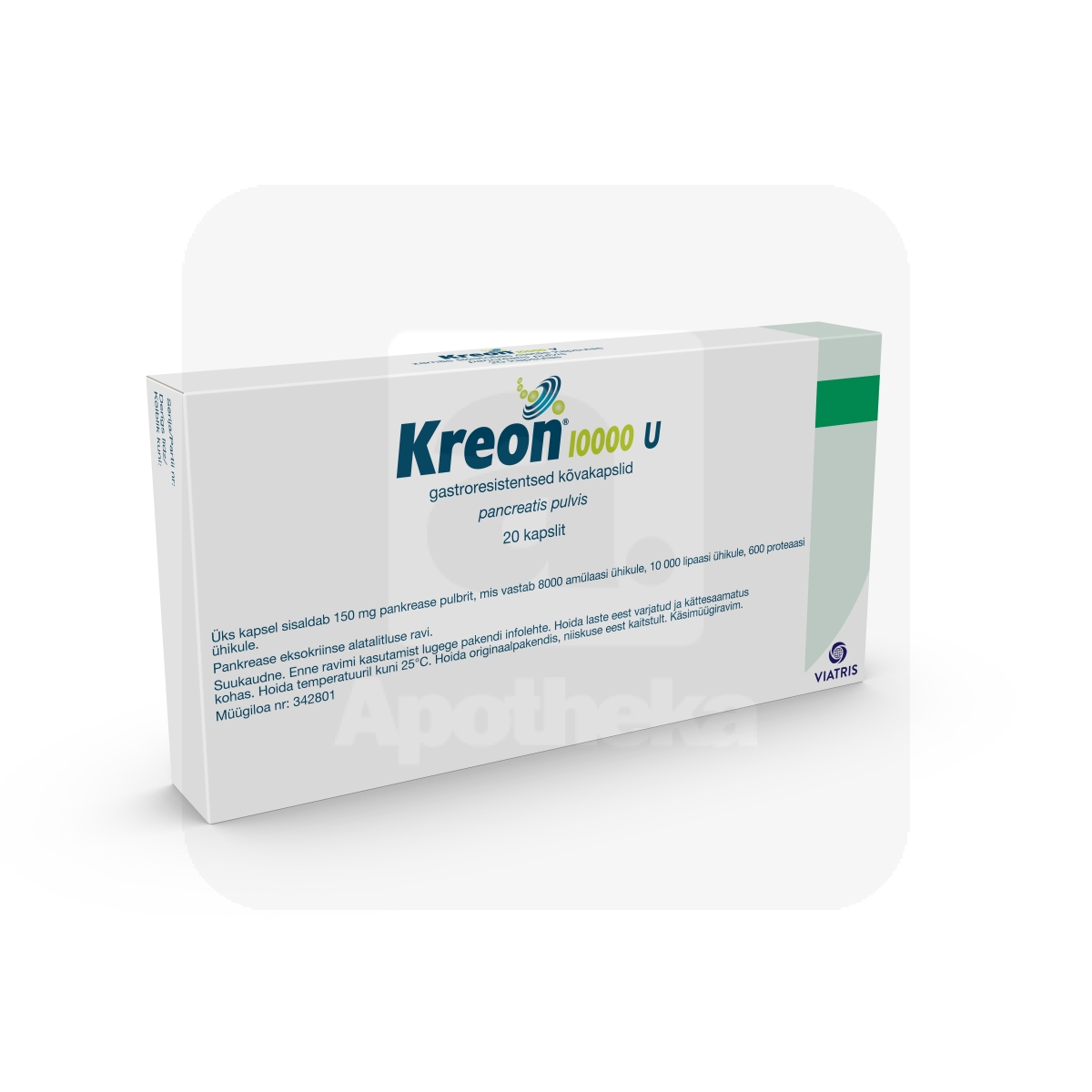 KREON 10000U 10000+8000+600TÜ N20 GASTRORESISTENTNE KAPS