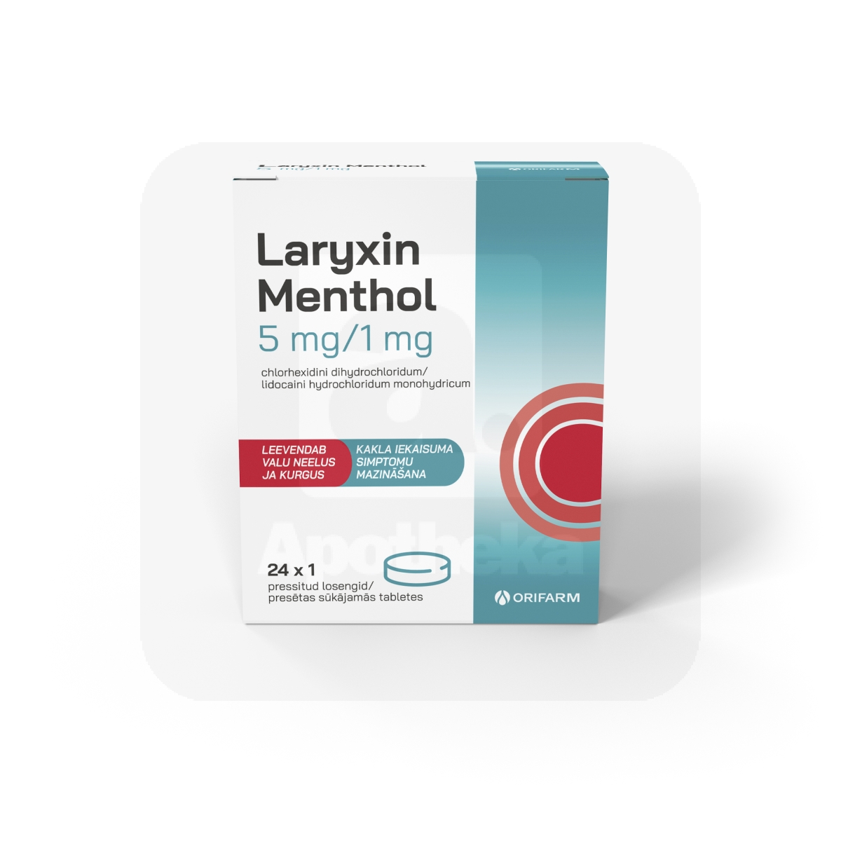 LARYXIN MENTHOL LOSENG 5MG+1MG N24 - Изображение товара