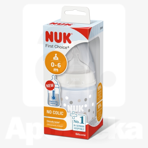 NUK FC+ LUTIPUDEL (LATEKS) 0-6K TEMP.NÄIDIKUGA 150ML