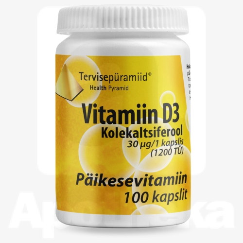 TERVISEPÜRAMIID VITAMIIN D3 KAPSLID 30MCG N100