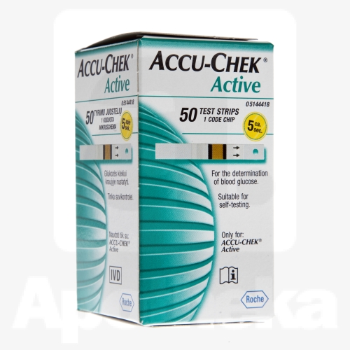 ACCU-CHEK ACTIVE VERESUHKRU TESTRIBAD N50