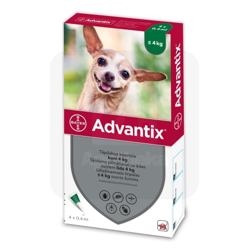 ADVANTIX TÄPILAHUS 500MG+100MG/ML 0,4ML N4 (<4KG)