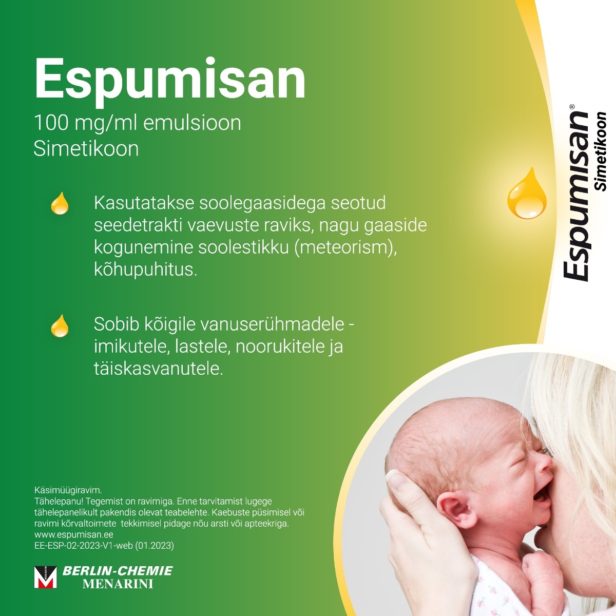 ESPUMISAN  SUUKAUDSED TILGAD EMULS 100MG/ML 30ML