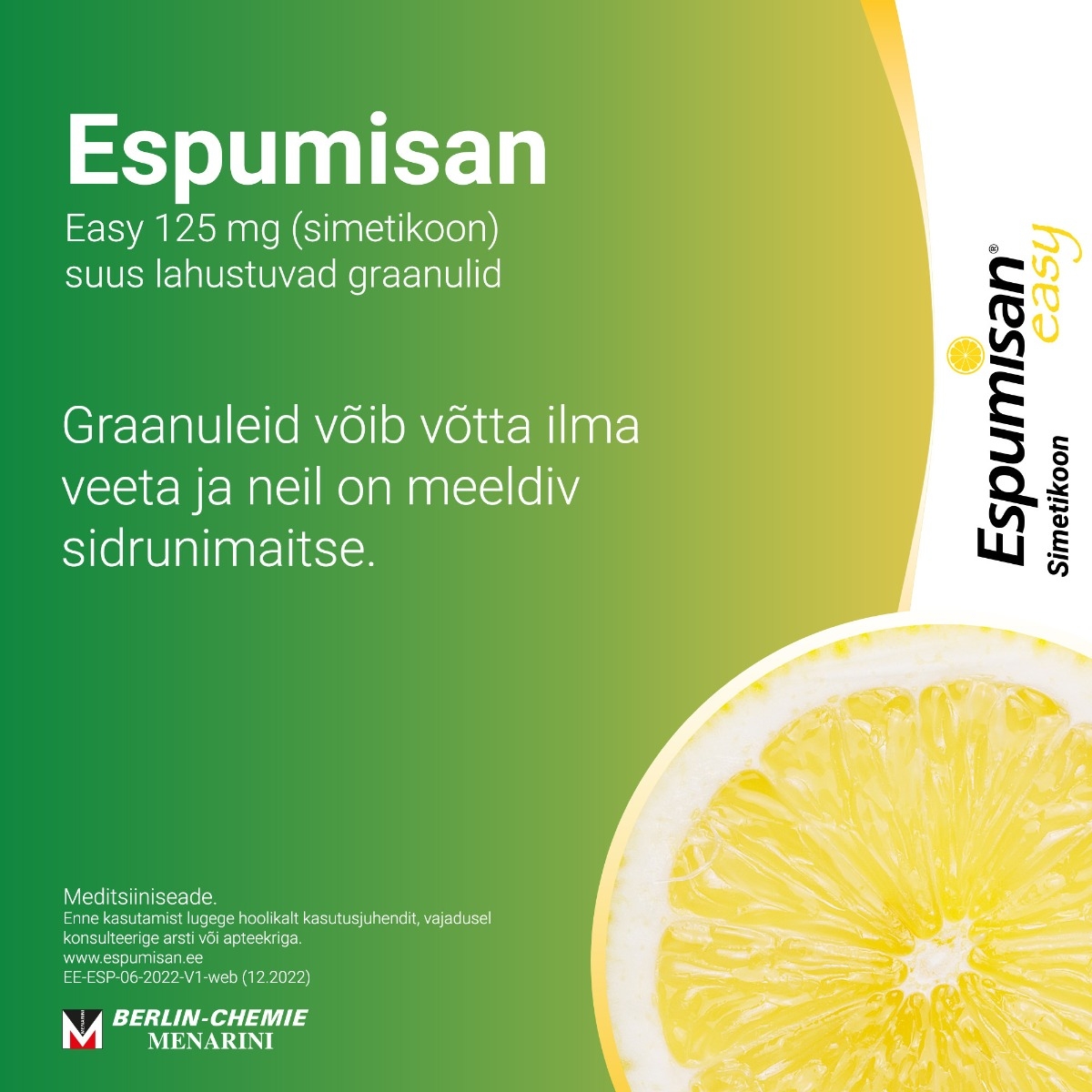 ESPUMISAN EASY SUUS LAH GRAANULID 125MG N14